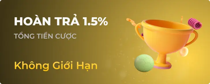Hình ảnh khuyến mãi HOÀN TRẢ 1.5% tại VIPWIN